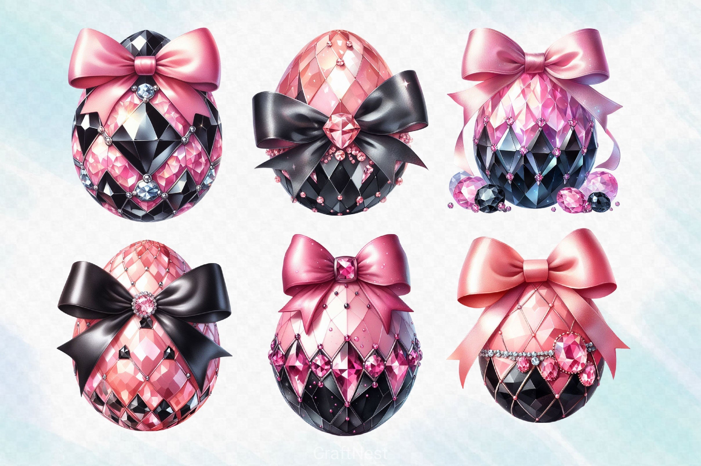 Luxury Easter Eggs Clipart Bundle