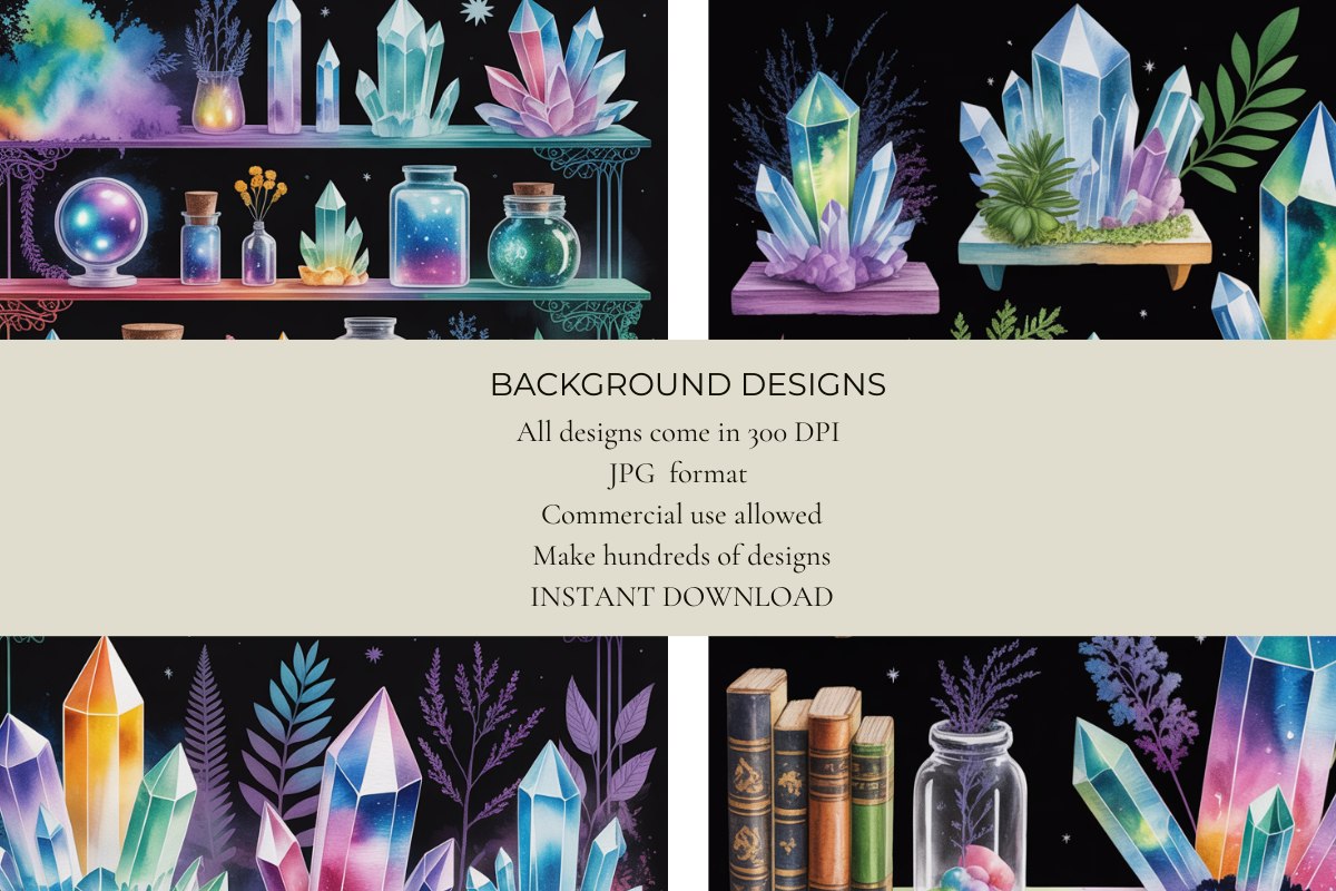 Crystal Library Junk Journal Papers