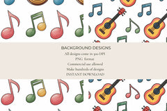 Music Themed Seamless Papers - CraftNest - Digital Crafting and Art