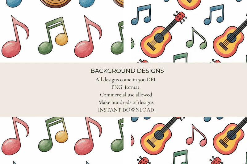 Music Themed Seamless Papers - CraftNest - Digital Crafting and Art