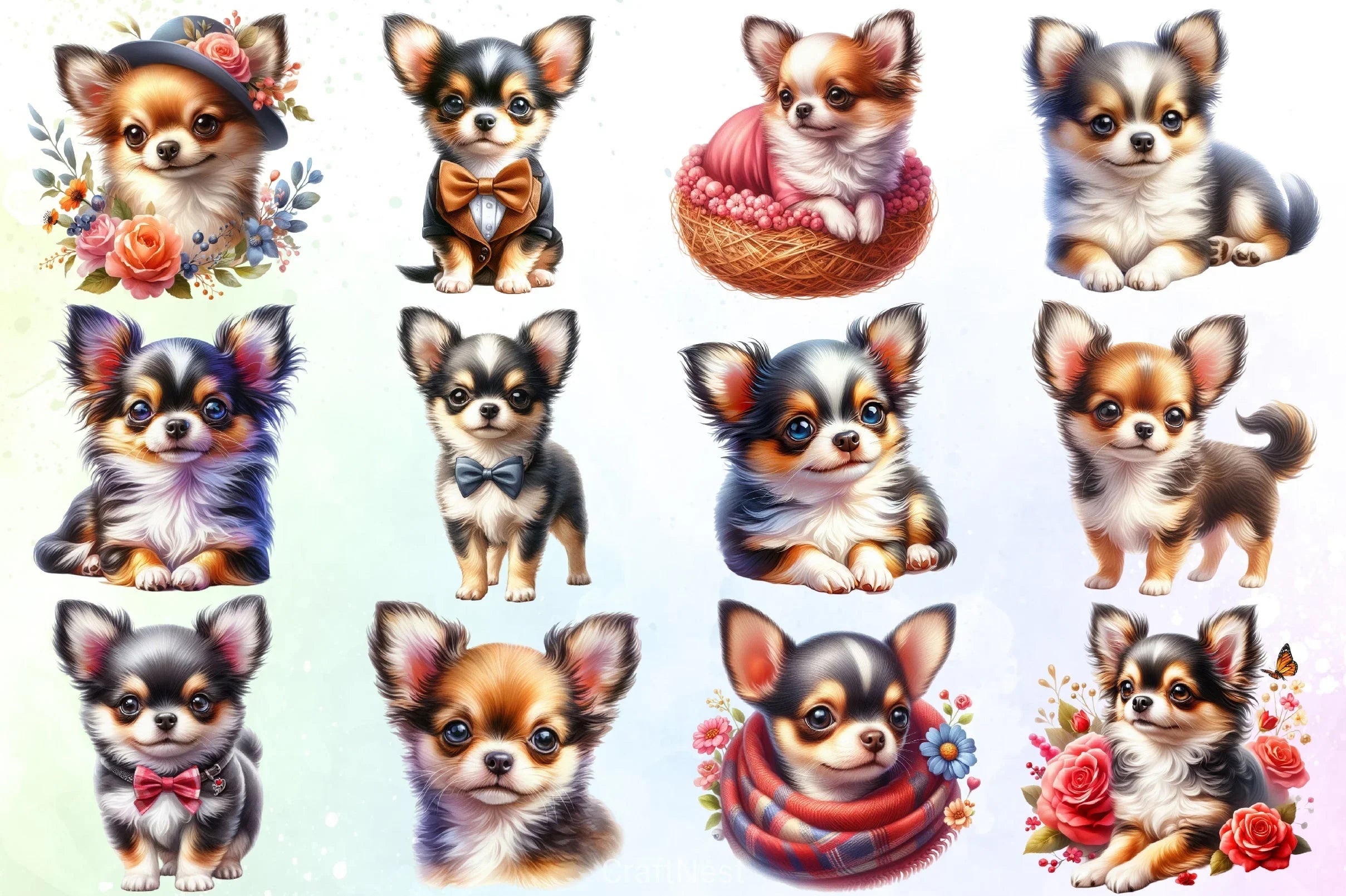 Chihuahua Clipart Bundle - CraftNest - Digital Crafting and Art