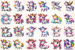 Unicorn Cow Clipart Bundle 19 - CraftNest - Digital Crafting and Art