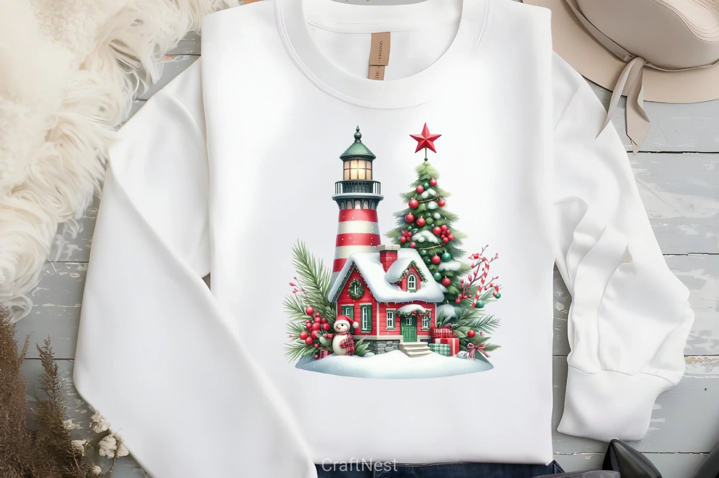 Lighthouse Christmas Clipart Bundle 1 - CraftNest - Digital Crafting and Art