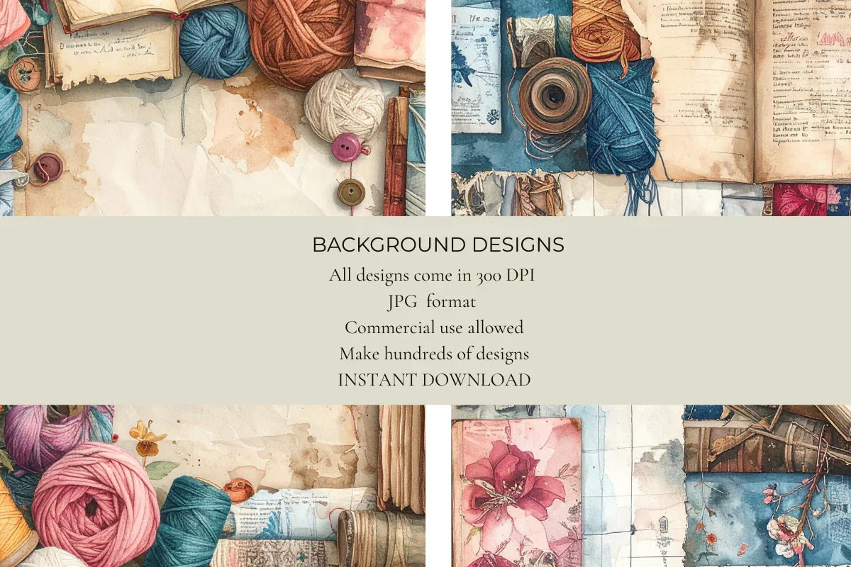 Vintage Seamstress Junk Journal Papers - CraftNest - Digital Crafting and Art
