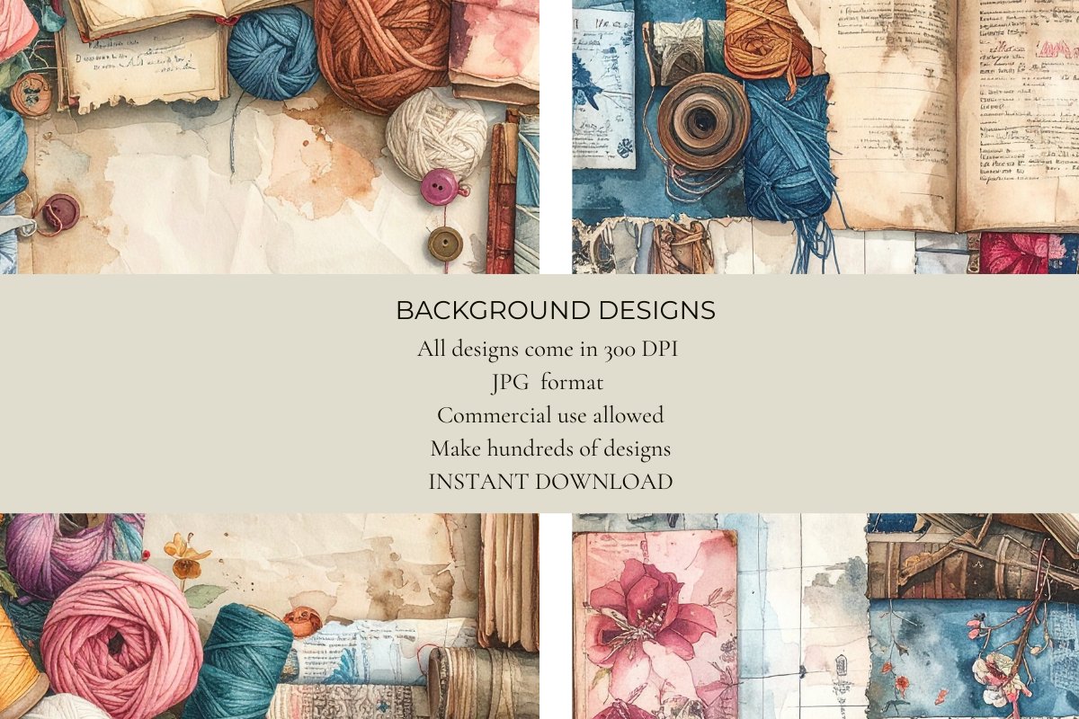 Vintage Seamstress Junk Journal Papers