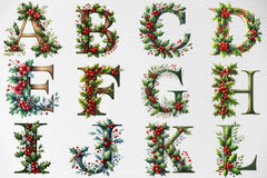Alphabet Holly Berries Clipart Bundle - CraftNest - Digital Crafting and Art