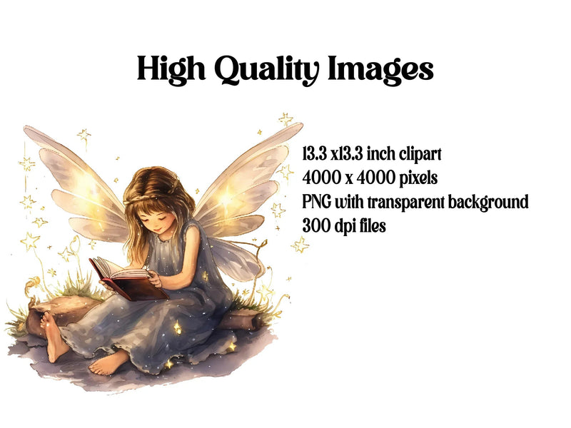 Reading Fairies Clipart - CraftNest