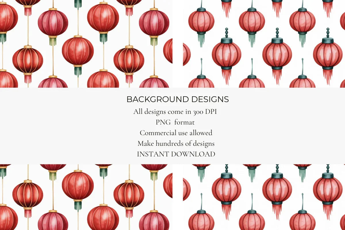 Chinese New Year Seamless Papers - CraftNest - Digital Crafting and Art