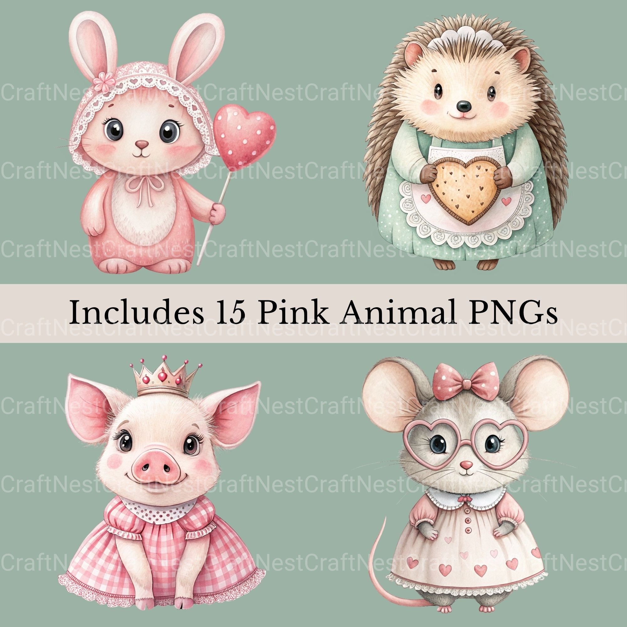 Coquette Animals Clipart Bundle