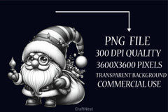 Christmas Retro Gnome Clipart Bundle - CraftNest - Digital Crafting and Art