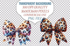 Leopard Glitter Bows Clipart Bundle - CraftNest - Digital Crafting and Art