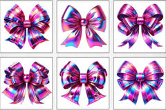 Shiny Pink & Purple Bow Clipart Bundle - CraftNest - Digital Crafting and Art