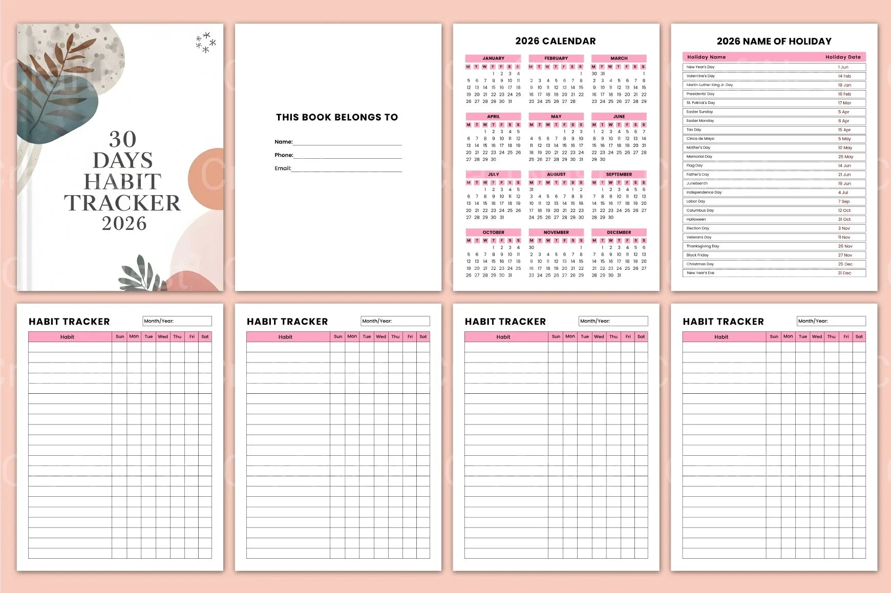 Days Habit Tracker: Boost Your Productivity - CraftNest - Digital Crafting and Art
