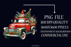 Christmas Truck Clipart Bundle 8 - CraftNest - Digital Crafting and Art