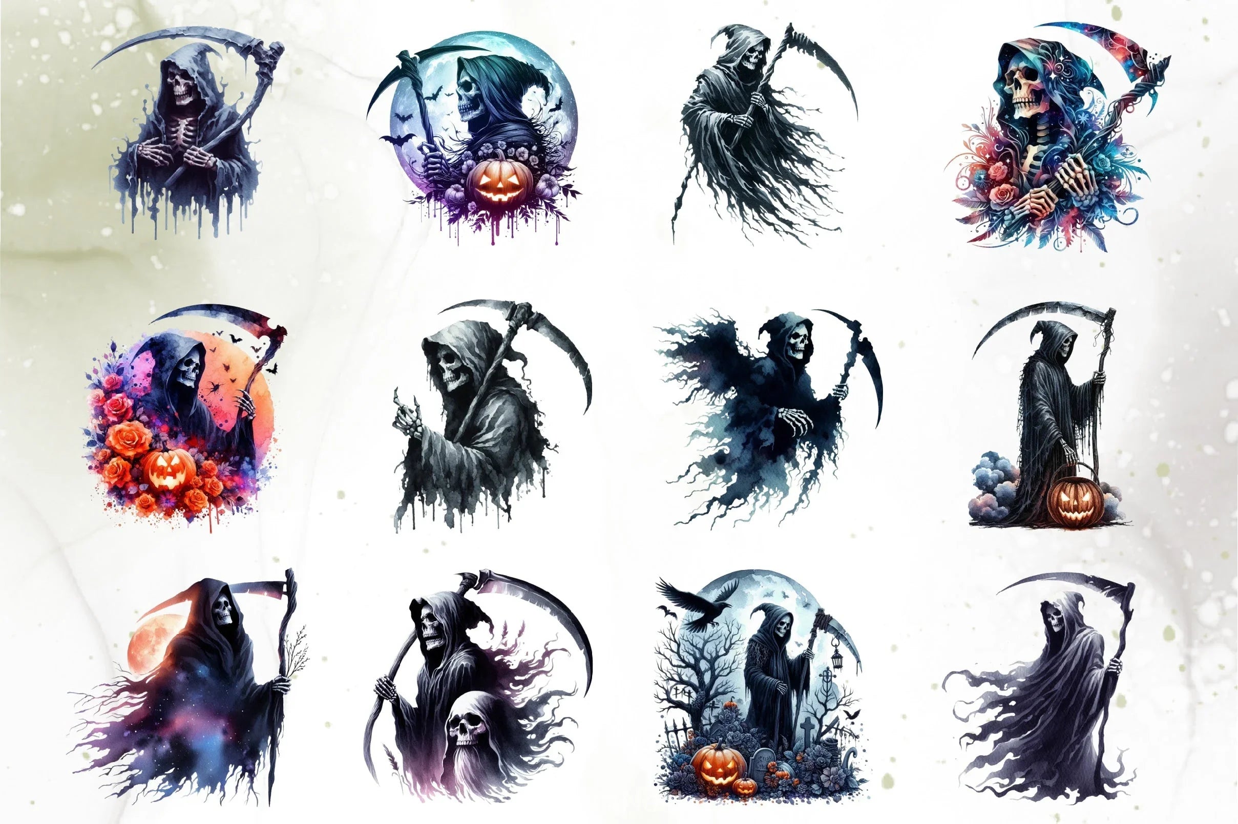 Halloween Death Clipart Bundle - CraftNest - Digital Crafting and Art