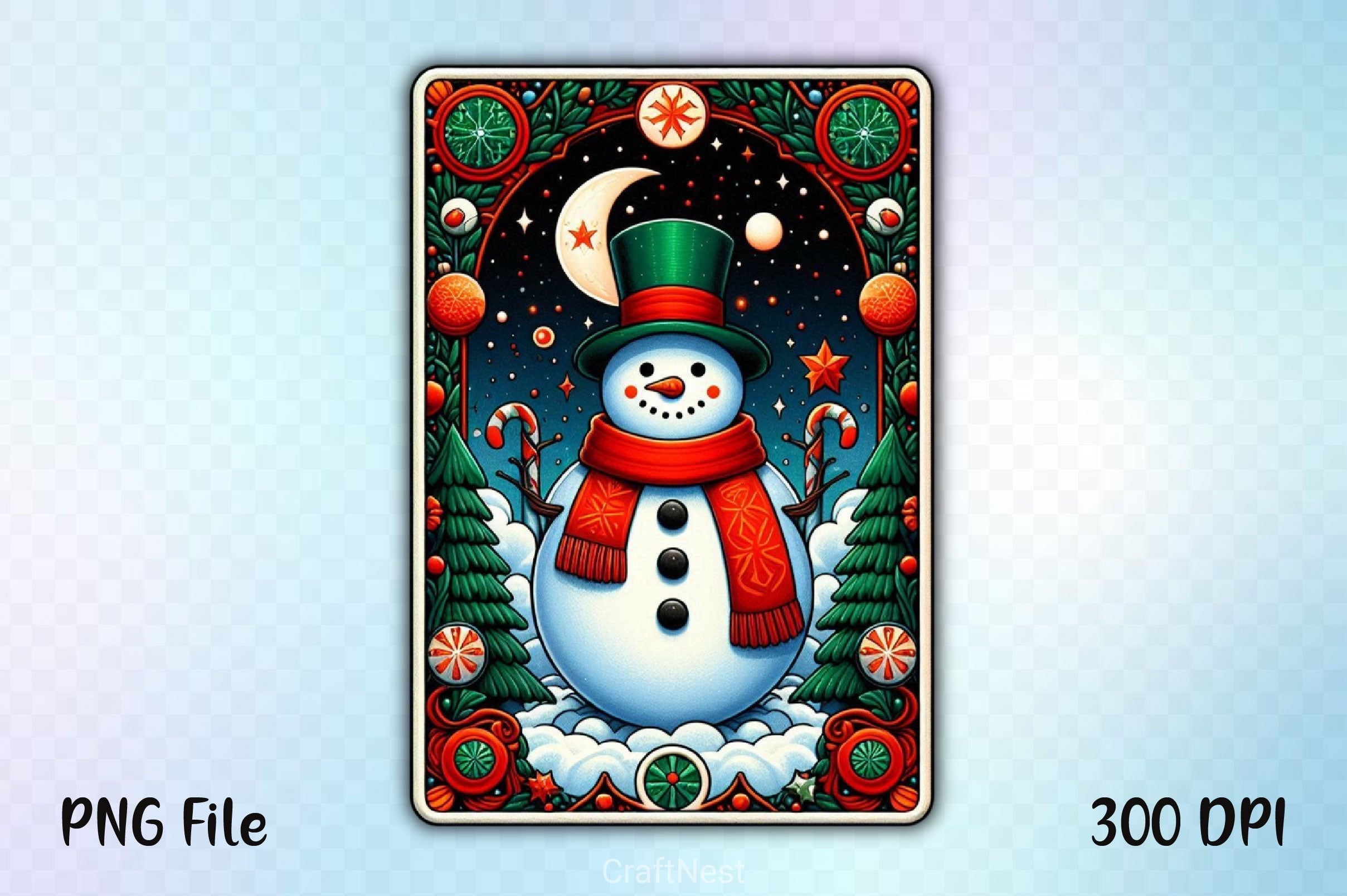 Christmas Snowman Tarot Card Clipart Bundle