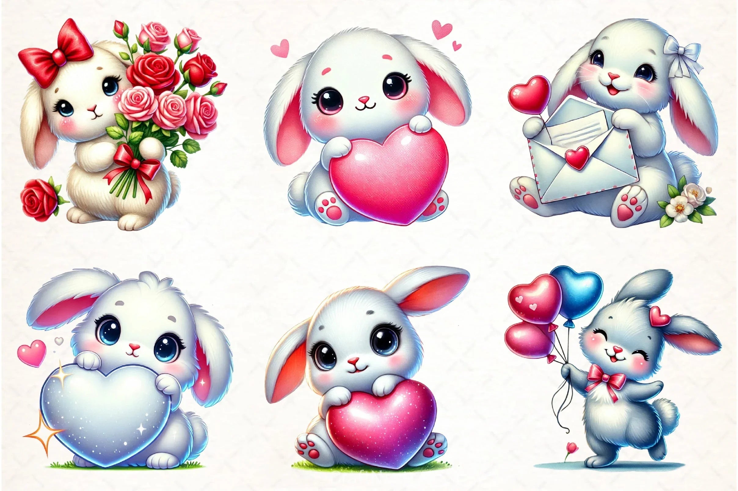 Valentine's Bunny Clipart Bundle 2 - CraftNest - Digital Crafting and Art