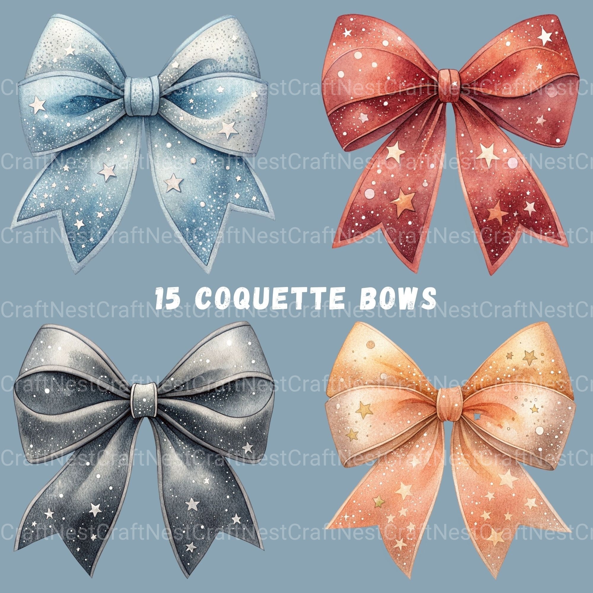 Coquette Bows Clipart Bundle