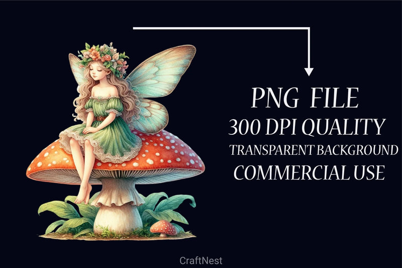Fairy Mushroom Clipart Bundle - CraftNest - Digital Crafting and Art