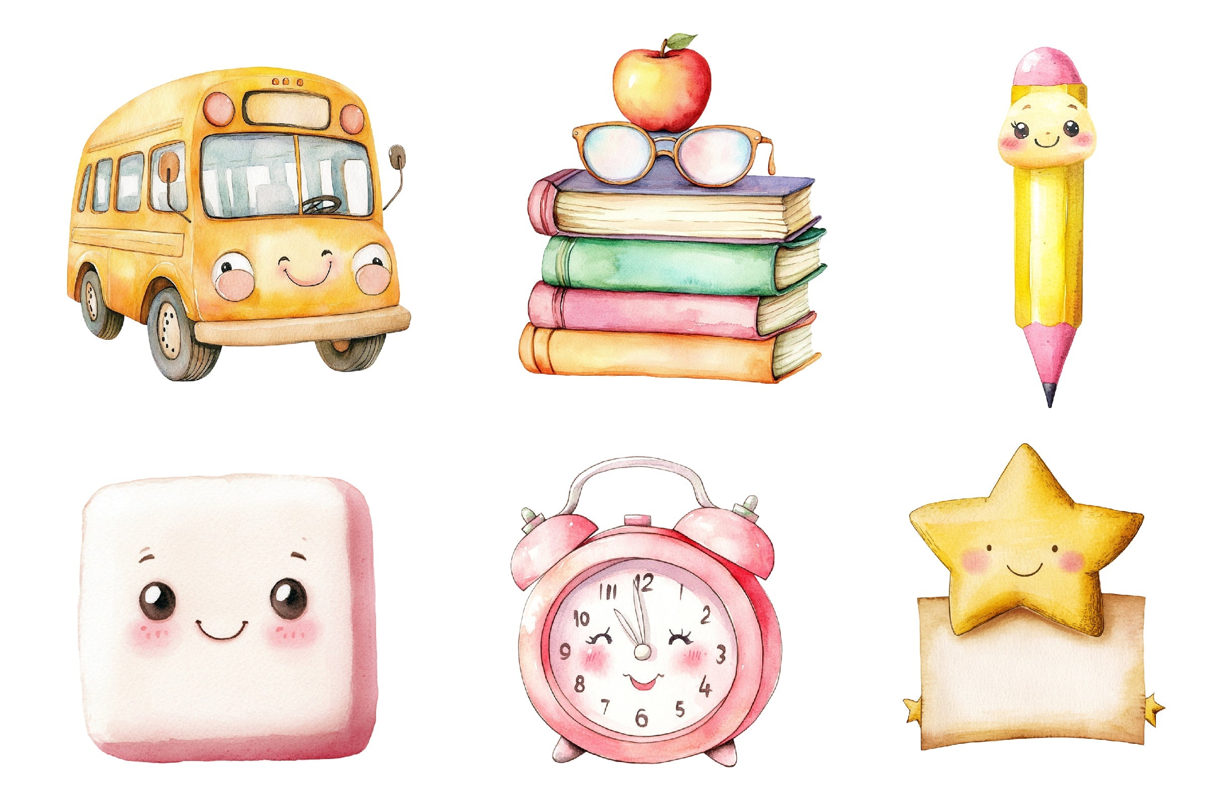 Kawaii School Clipart Bundle - CraftNest - Digital Crafting and Art