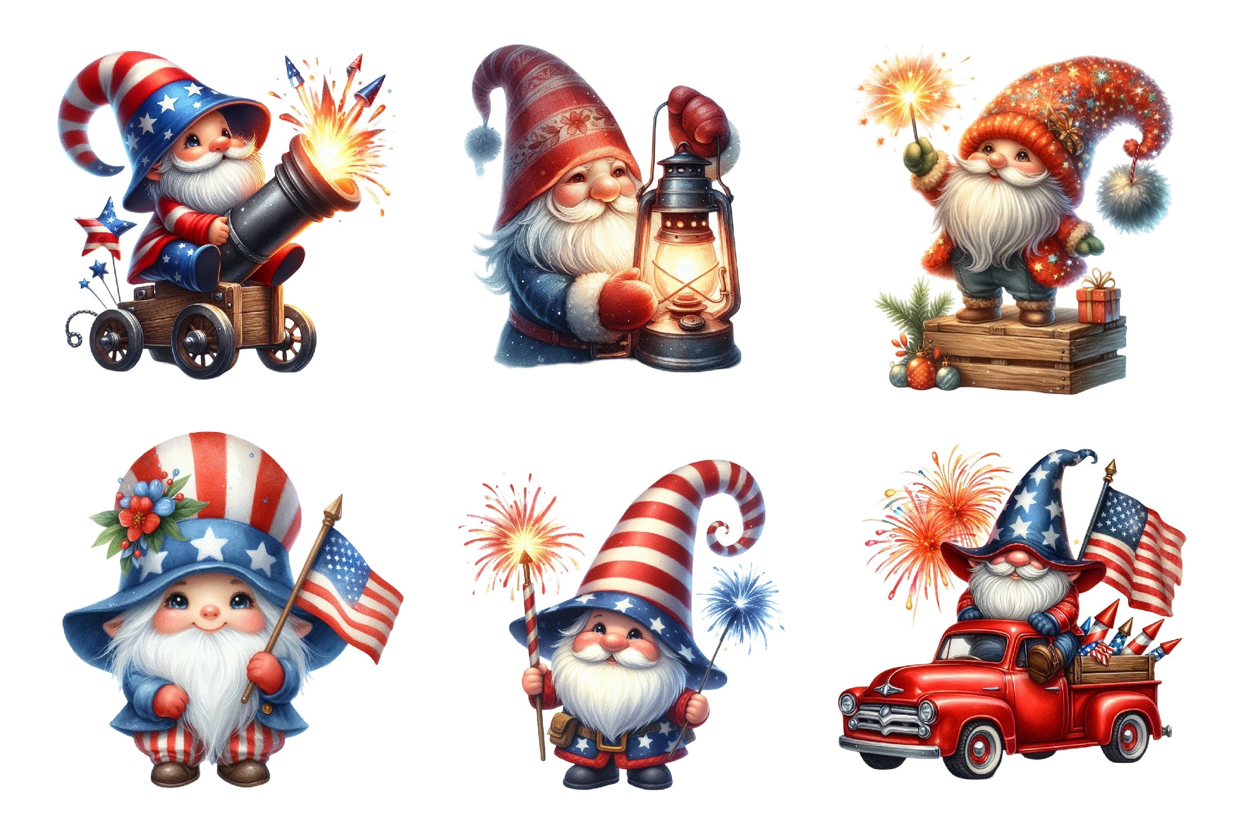 Patriotic Gnome Clipart Bundle - CraftNest - Digital Crafting and Art