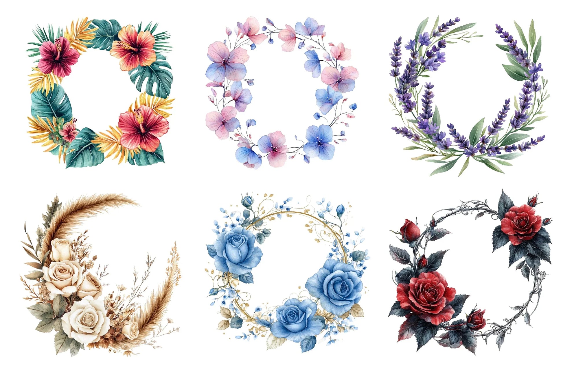 Floral Frames Clipart Bundle - CraftNest - Digital Crafting and Art