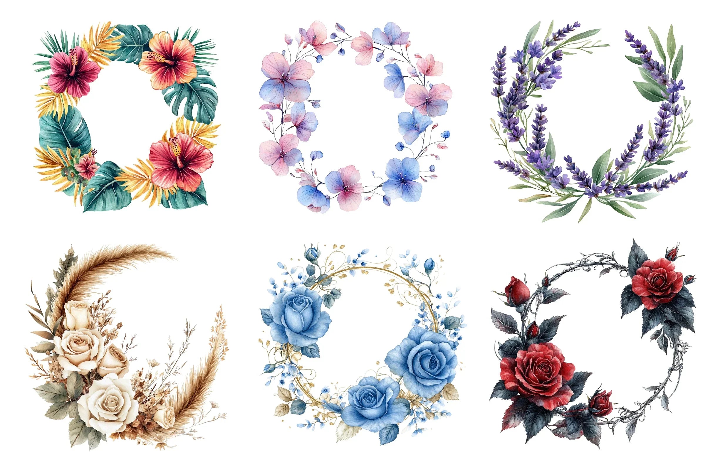 Floral Frames Clipart Bundle - CraftNest - Digital Crafting and Art