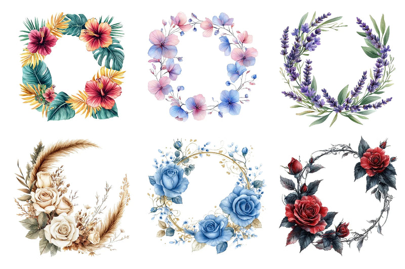 Floral Frames Clipart Bundle - CraftNest - Digital Crafting and Art