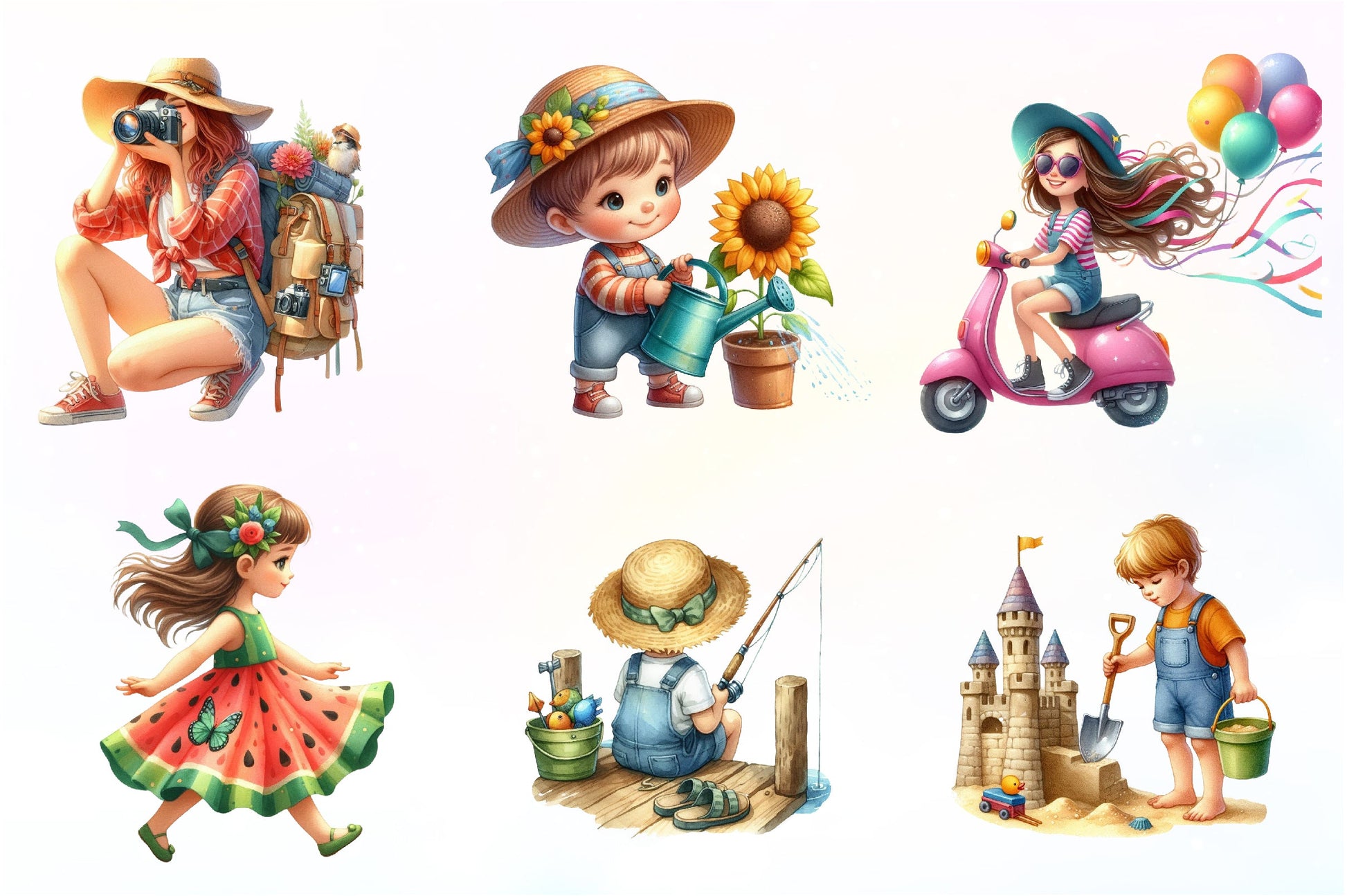 Summer Kids Clipart Bundle - CraftNest - Digital Crafting and Art