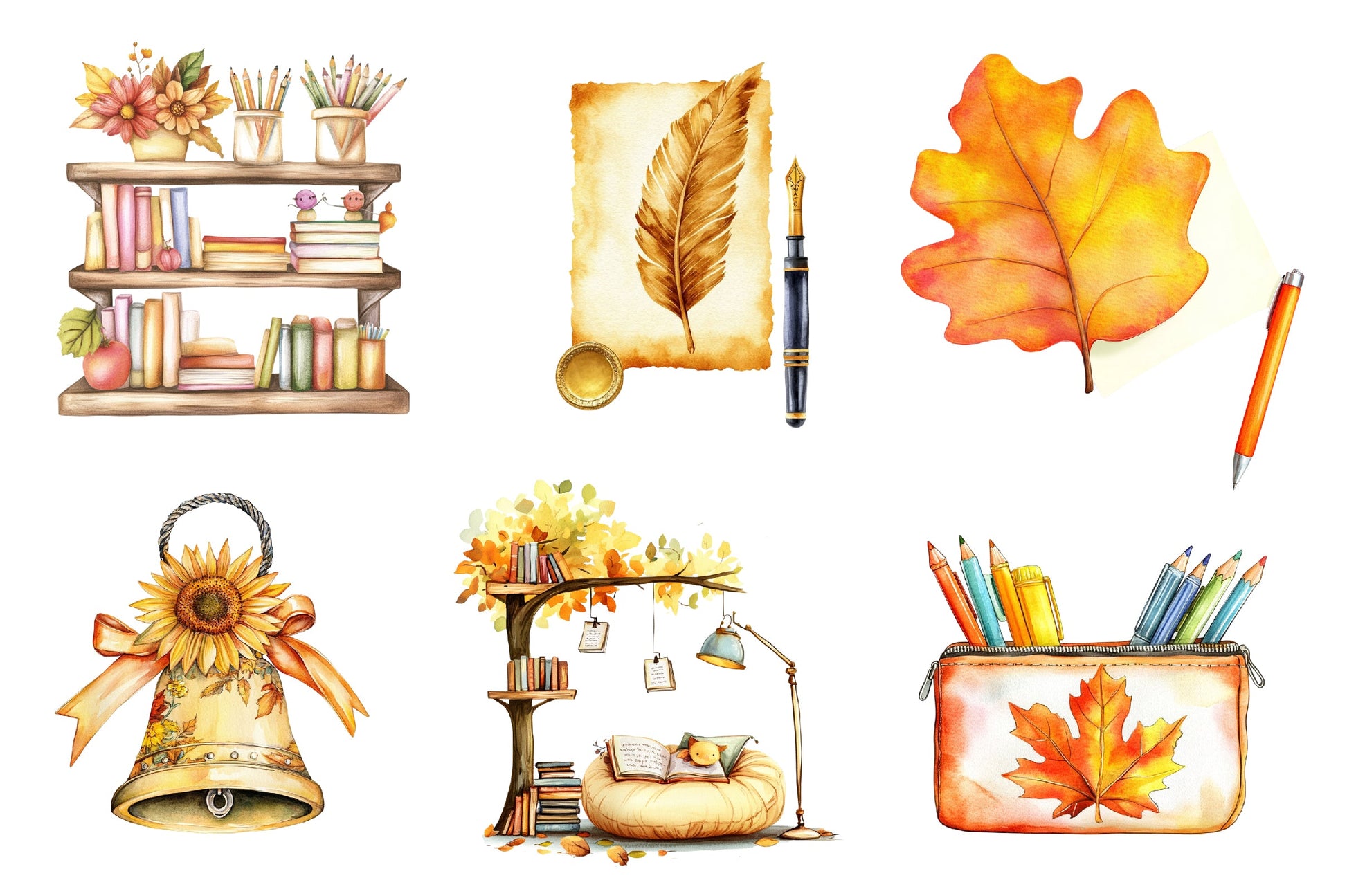Autumn Back To School Clipart Bundle - CraftNest - Digital Crafting and Art