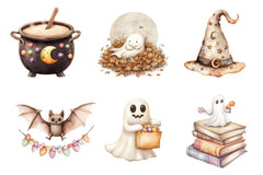 Beige Retro Halloween Collection Clipart Bundle - CraftNest - Digital Crafting and Art