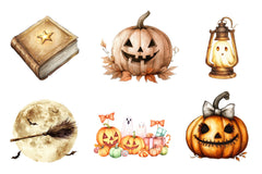 Beige Retro Halloween Collection Clipart Bundle - CraftNest - Digital Crafting and Art