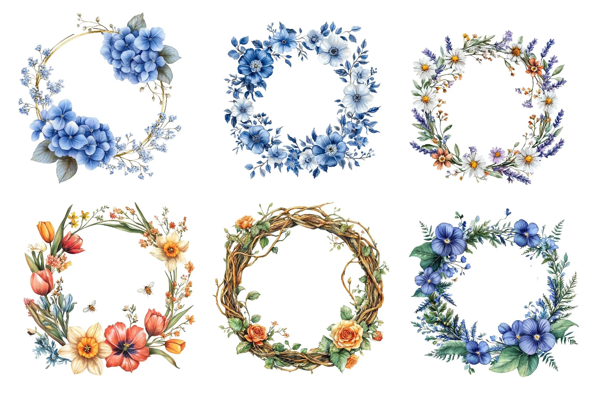 Floral Frames Clipart Bundle - CraftNest - Digital Crafting and Art