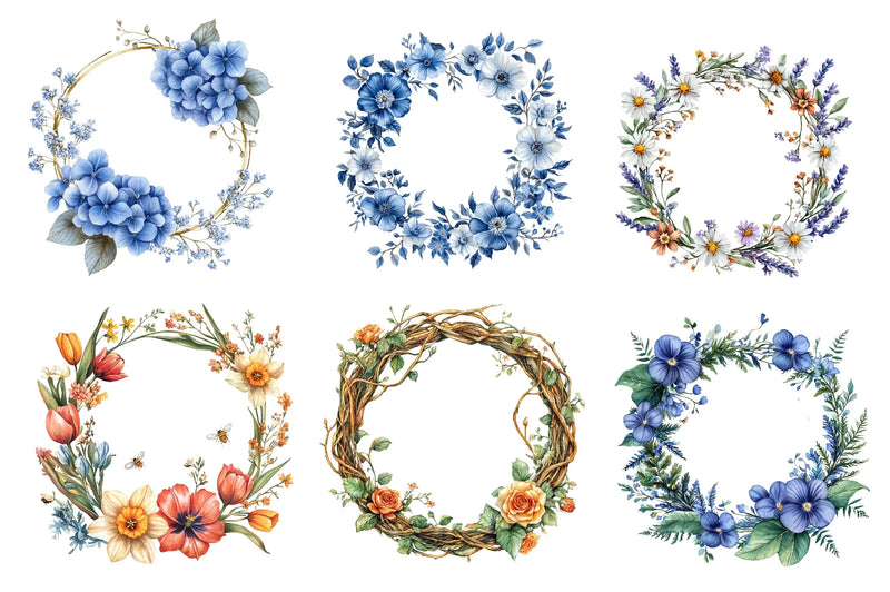 Floral Frames Clipart Bundle - CraftNest - Digital Crafting and Art
