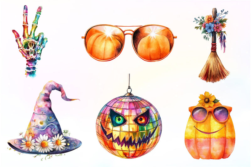 Groovy Halloween Day Clipart Bundle - CraftNest - Digital Crafting and Art
