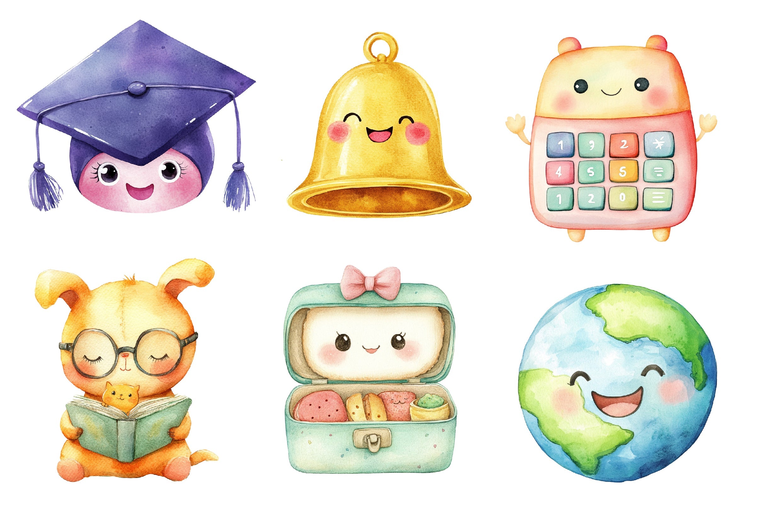 Kawaii School Clipart Bundle - CraftNest - Digital Crafting and Art