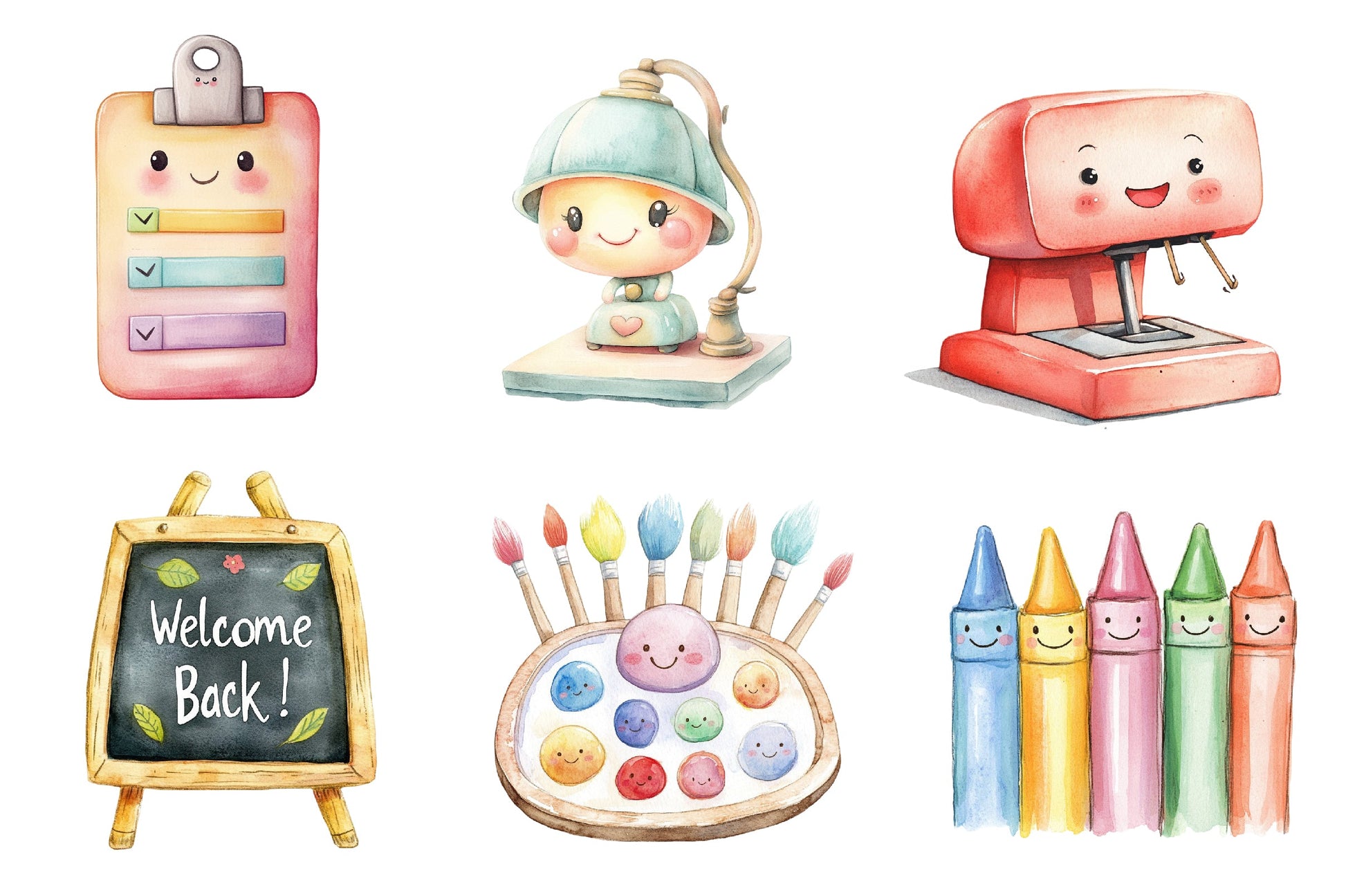 Kawaii School Clipart Bundle - CraftNest - Digital Crafting and Art