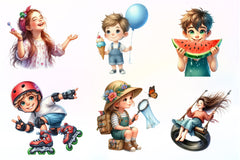 Summer Kids Clipart Bundle - CraftNest - Digital Crafting and Art