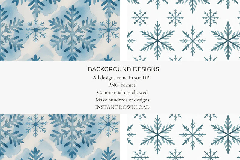 Icy Snowflakes Seamless Papers - CraftNest - Digital Crafting and Art