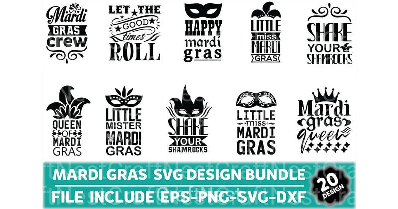 Mardi Gras Design Bundle - CraftNest - Digital Crafting and Art