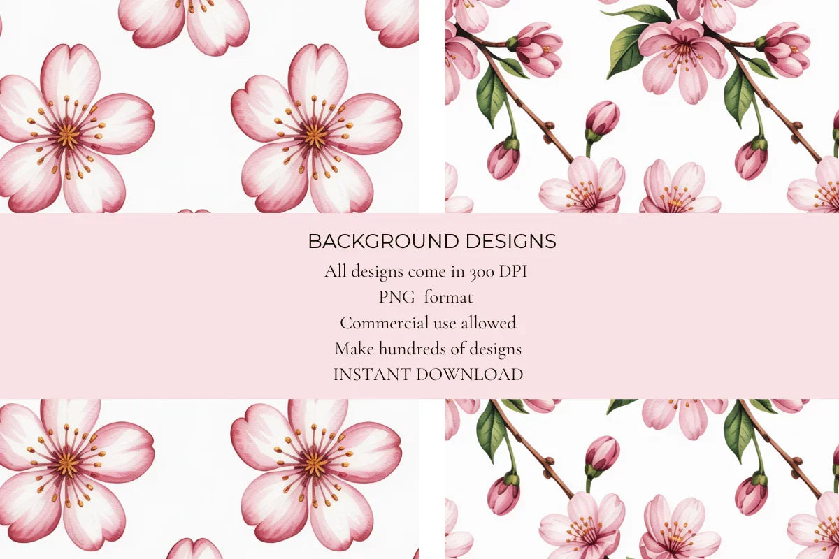 Spring Blossom Seamless Papers - CraftNest - Digital Crafting and Art
