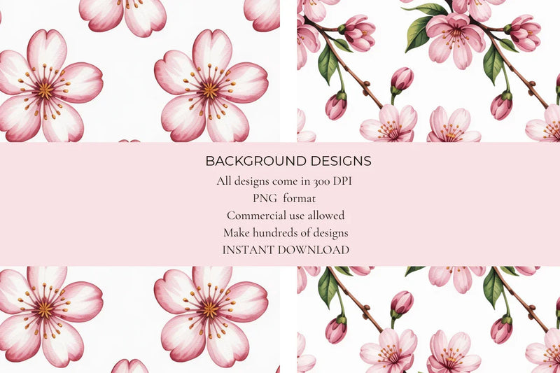 Spring Blossom Seamless Papers - CraftNest - Digital Crafting and Art