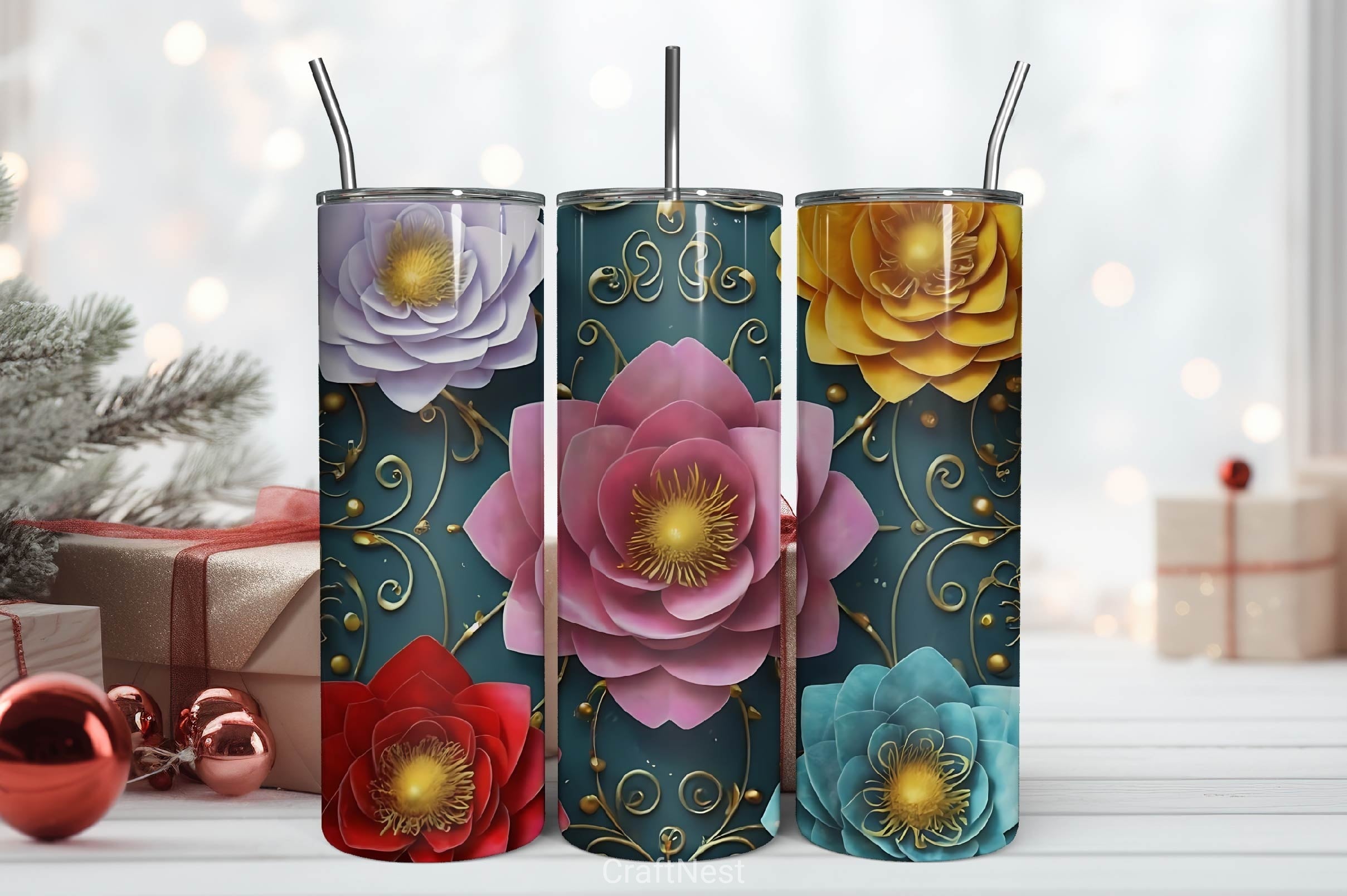 Flower Tumbler Wrap Bundle 23