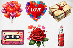 Retro Valentine Clipart Bundle 2 - CraftNest - Digital Crafting and Art