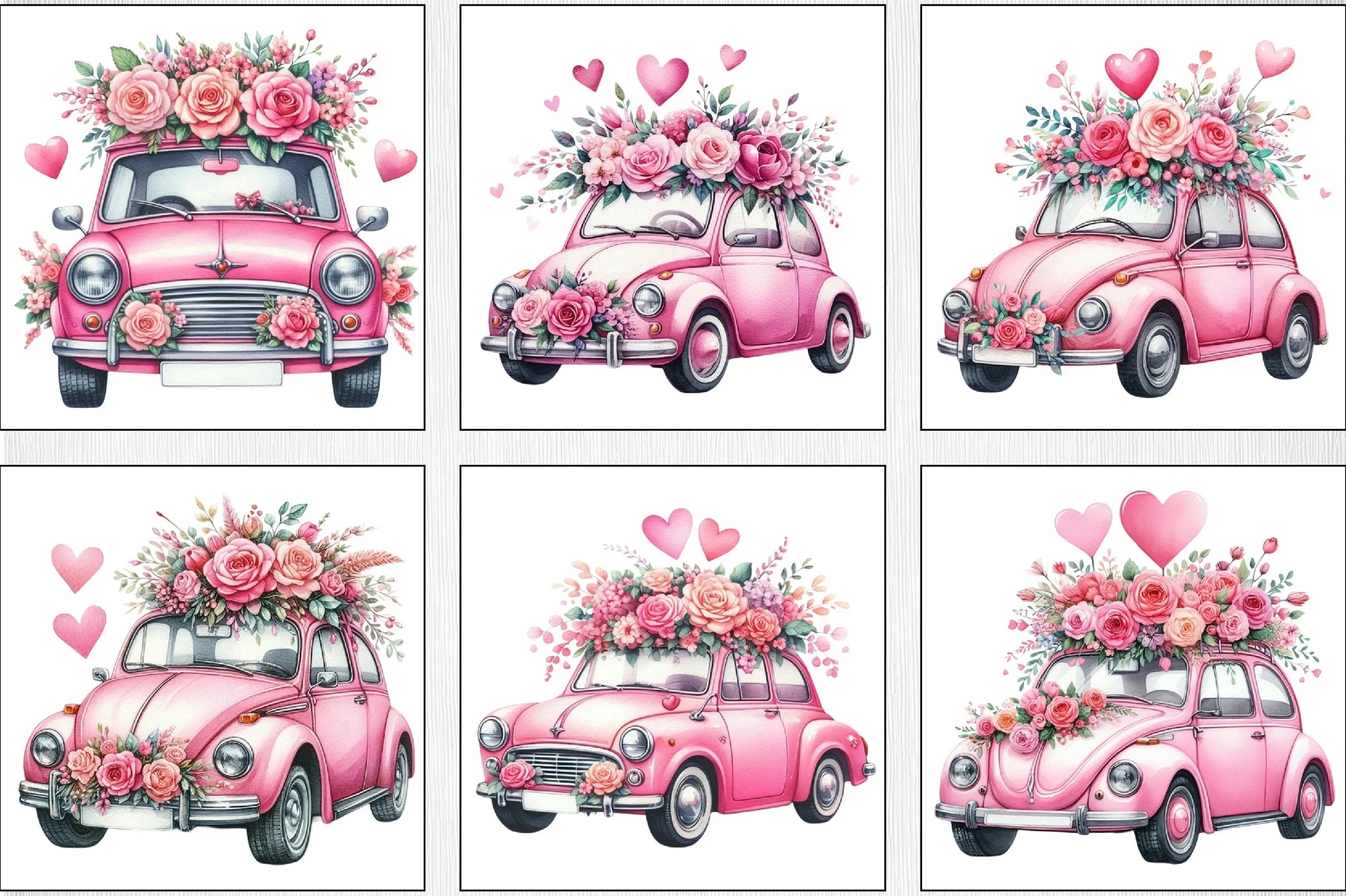 Valentine's Day Car Clipart Bundle - CraftNest - Digital Crafting and Art