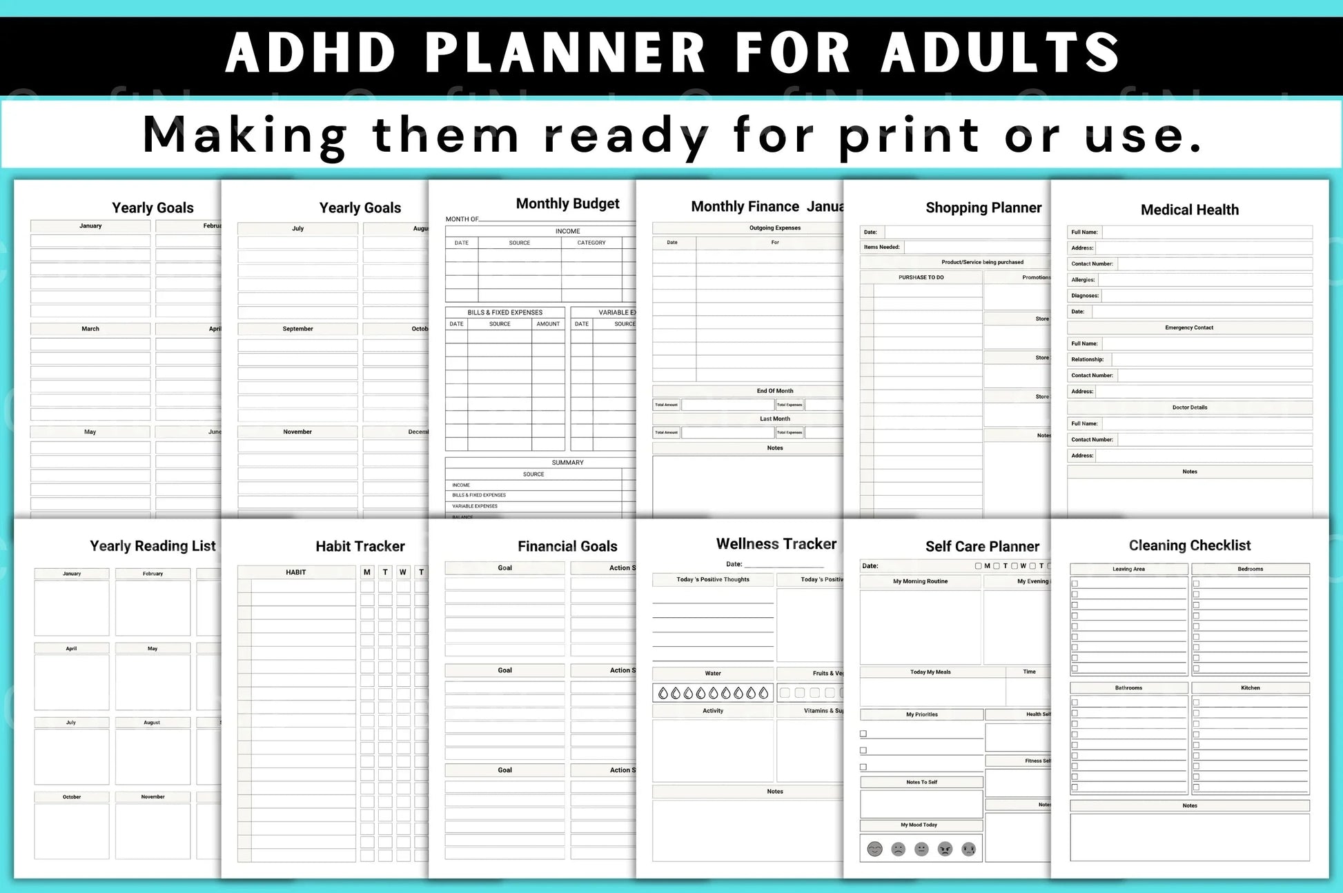 ADHD Planner for Adults - CraftNest - Digital Crafting and Art