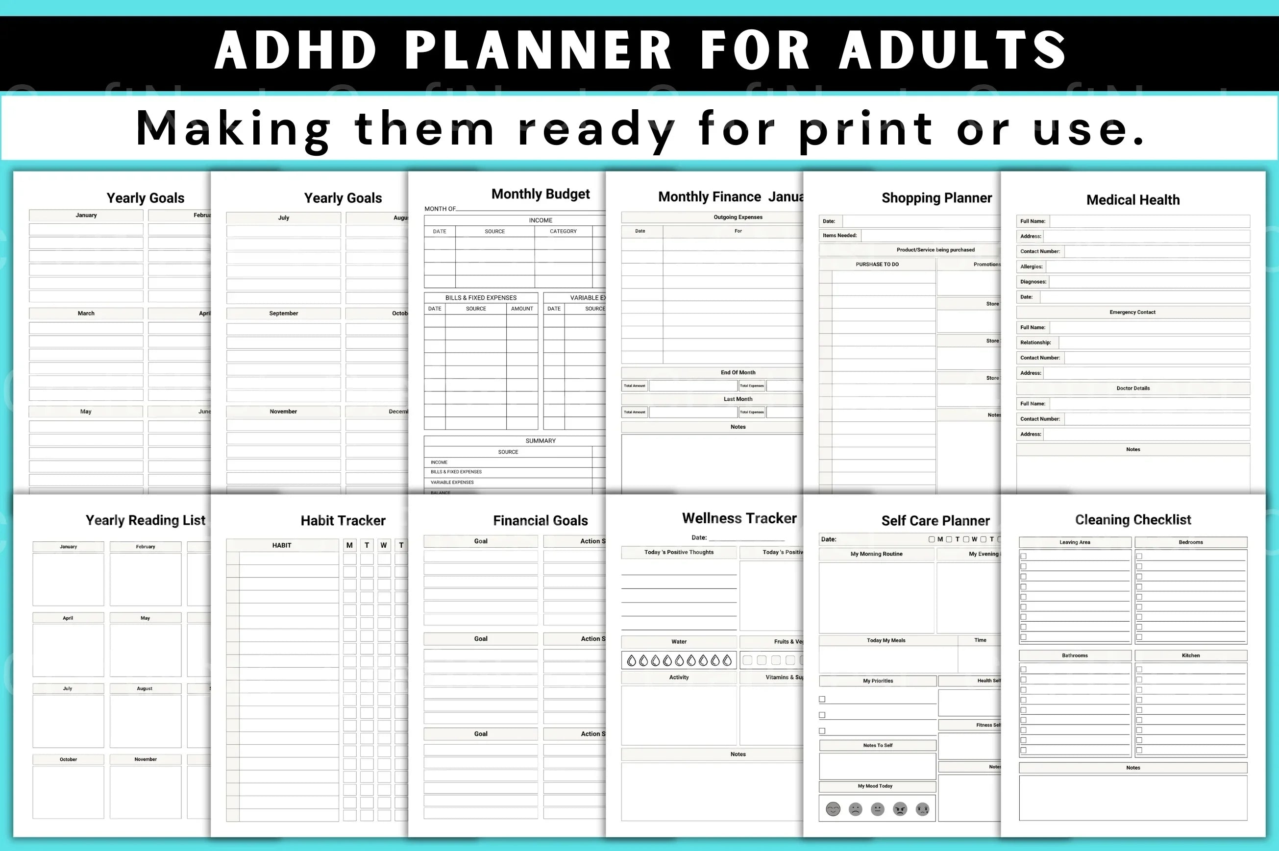 ADHD Planner for Adults - CraftNest - Digital Crafting and Art