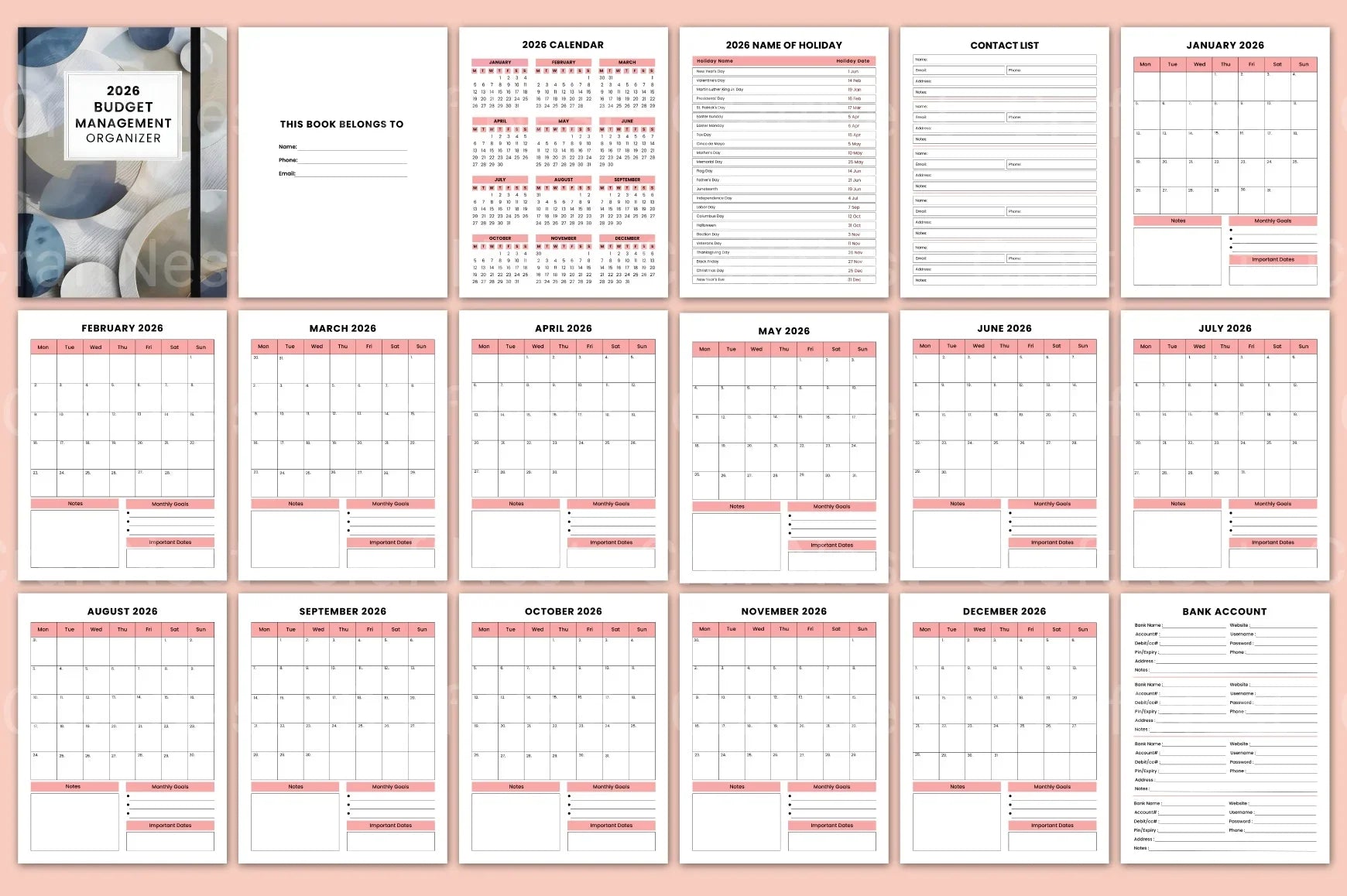 Budget Management Organizer - CraftNest - Digital Crafting and Art