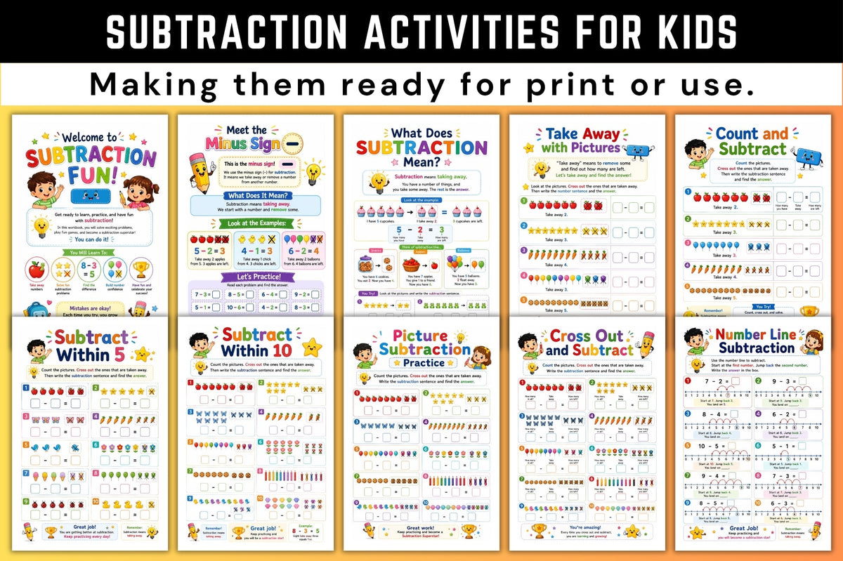 Subtraction Activities For Kids