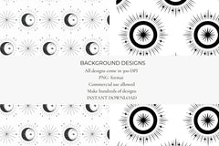 Ink Moon & Stars Seamless Papers - CraftNest - Digital Crafting and Art